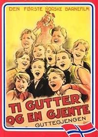 Ti gutter og en gjente poster