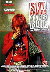 Sivi kamion crvene boje poster