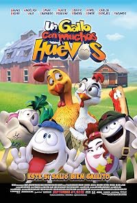 Un gallo con muchos huevos poster